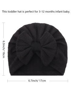 Gorros Beanie para Bebé Niña AQOKKA con Lazo 3-12 Meses 2