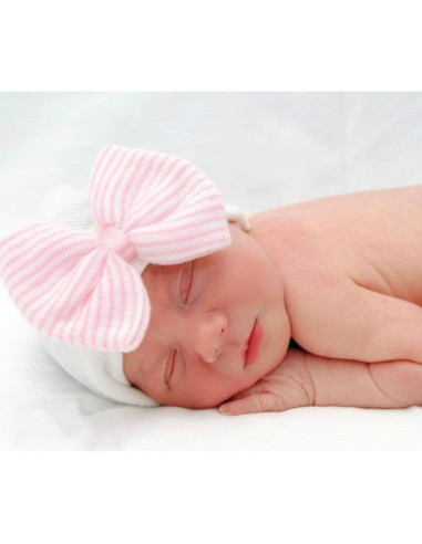 Gorros para Bebé Niña AQOKKA con Lazo Algodón Suave 0-3 Meses