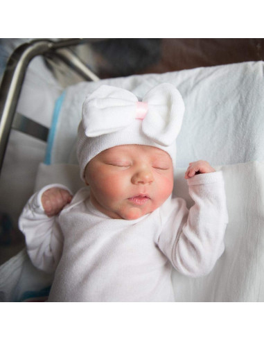 Gorros para Bebé Niña AQOKKA con Lazo Algodón Suave 0-3 Meses