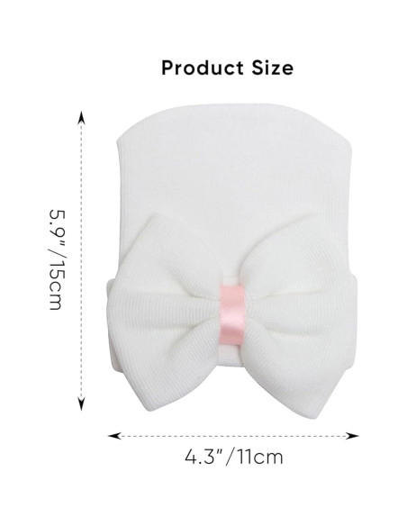 Gorros para Bebé Niña AQOKKA con Lazo Algodón Suave 0-3 Meses