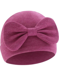 Gorro Beanie para Bebé Niña Algodón con Lazo 0-6 Meses 2