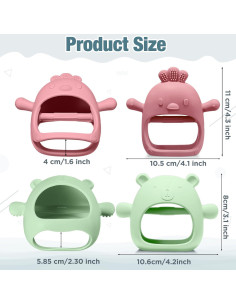 Woanger 4 Juguetes de Dentición para Bebés Silicona 6+ Meses 2