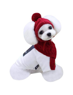 Conjunto de bufanda y gorro de lana para perros Goclothod