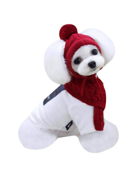 Conjunto de bufanda y gorro de lana para perros Goclothod
