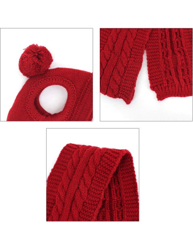 Conjunto de bufanda y gorro de lana para perros Goclothod