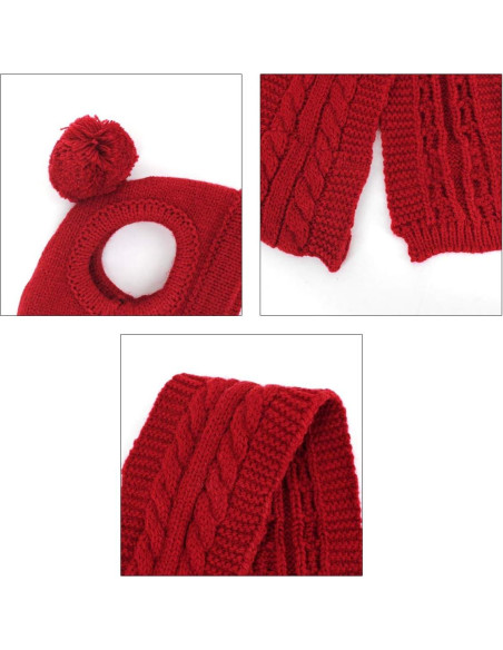 Conjunto de bufanda y gorro de lana para perros Goclothod