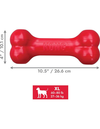 KONG Goodie Bone - Hueso de Goma Natural para Perros X Grande