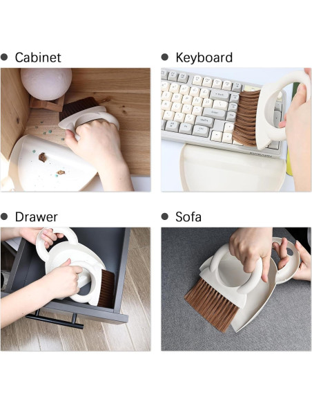 Juego de Escoba y Recogedor Mini BAOYINGTE - Blanco, 16.5 cm