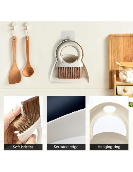 Juego de Escoba y Recogedor Mini BAOYINGTE - Blanco, 16.5 cm