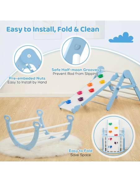 Conjunto de Escalada Montessori FUNLIO 3 en 1 - Azul