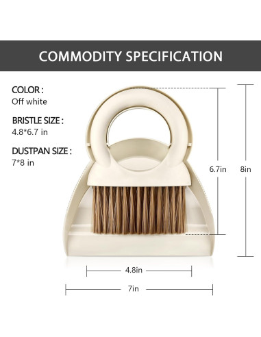 Juego de Escoba y Recogedor Mini BAOYINGTE - Blanco, 16.5 cm