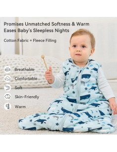 Saco de Sueño Unnivoll 6-12 Meses 2.5 TOG Algodón Tiburón 2