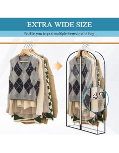 Bolsas de Ropa Colgantes Perber 60x100 cm Pack de 4 2