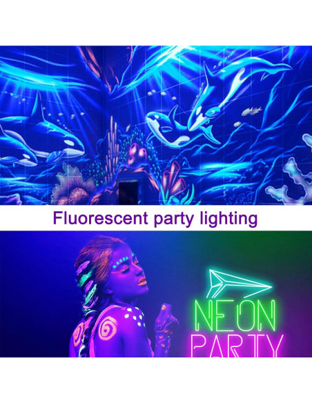 Paquete de 4 Barras de Luz Negra LED FAISHILAN IP65 42.93 cm