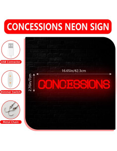 Letrero de Neón LED Jeanchrl Concesiones para Fiesta 28.2x19.8cm 2