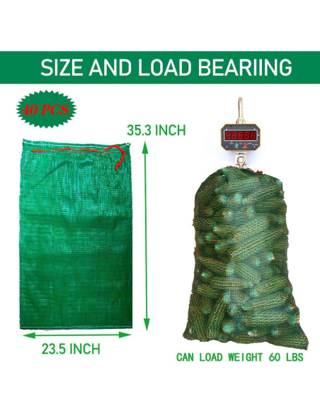 Bolsas de Malla Reutilizables Firdnyohs 40 Pcs 89.9x59.7 cm