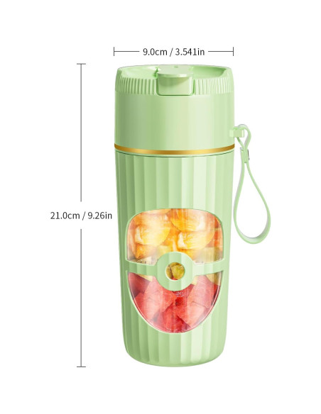 Mezclador Portátil PONDI de Vidrio 450ml Recargable USB-C Negro