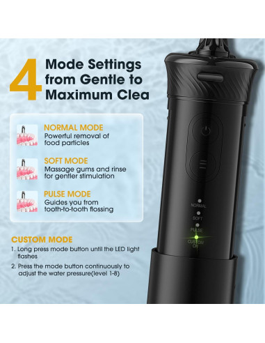 Irrigador Oral Inalámbrico HANGSUN HOC660 Recargable Negro