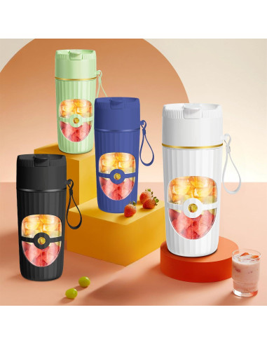 Mezclador Portátil PONDI de Vidrio 450ml Recargable USB-C Negro