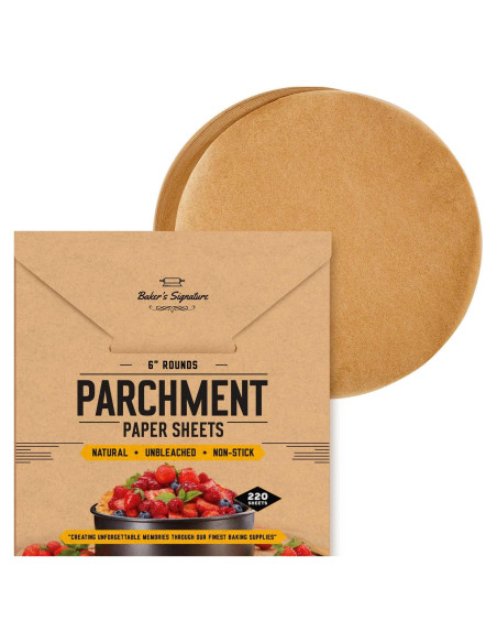 Hojas de Papel Pergamino Precortadas Baker's Signature 220 Unidades 15 cm