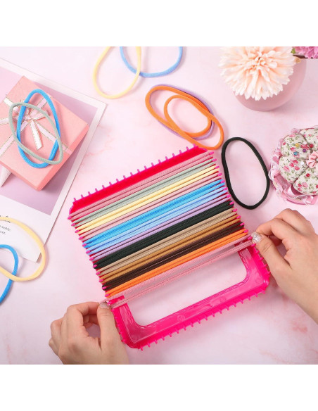 Hotop Kit 1200 Anillos de Tejer Multicolor 12 Colores DIY