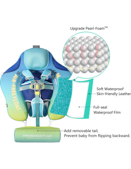 Flotador de Natación Mambobaby con Dosel UV 50+ para Bebés