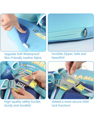 Flotador de Natación Mambobaby con Dosel UV 50+ para Bebés