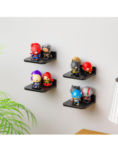 Estantes Flotantes Adhesivos Yieach 4 Piezas 12.7cm Negro 2