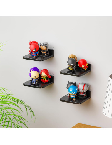 Estantes Flotantes Adhesivos Yieach 4 Piezas 12.7cm Negro