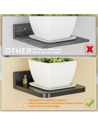 Estantes Flotantes Adhesivos Yieach 4 Piezas 12.7cm Negro