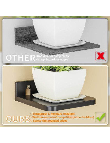 Estantes Flotantes Adhesivos Yieach 4 Piezas 12.7cm Negro