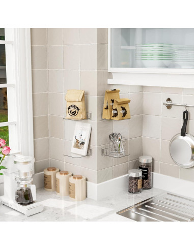 Estantes Flotantes Adhesivos Yieach 4 Piezas 12.7cm Negro