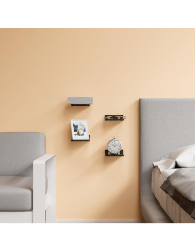 Estantes Flotantes Adhesivos Yieach 4 Piezas 12.7cm Negro