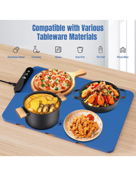 Bandeja Calentadora Eléctrica HASDSAGY 44.9x31.8cm 5 Temperaturas