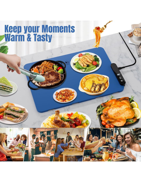 Bandeja Calentadora Eléctrica HASDSAGY 44.9x31.8cm 5 Temperaturas