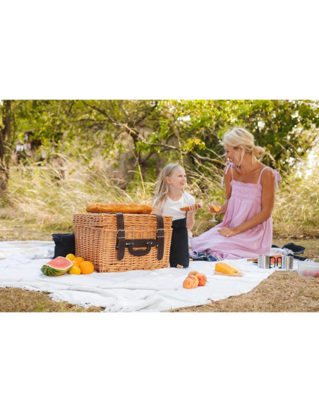 Canasto de Picnic Deluxe para 2 Picnic Time - Mimbre Azul