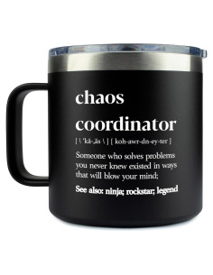 Taza de Viaje KLUBI 14oz Negra Aislada para Hombres