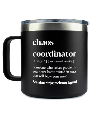 Taza de Viaje KLUBI 14oz Negra Aislada para Hombres