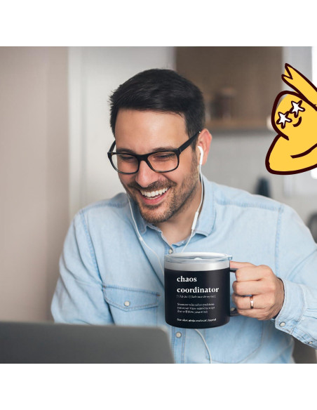 Taza de Viaje KLUBI 14oz Negra Aislada para Hombres