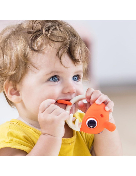 Mordedor Mombella Pez Payaso Silicona Bebés 3-12 Meses Naranja Mordedor Mombella Pez Payaso Silicona Bebés 3-12 Meses Naranja