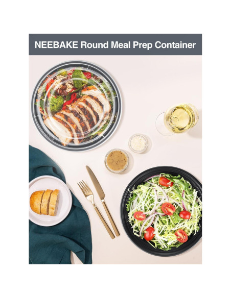 50 Recipientes de Almacenamiento NEEBAKE 24oz Apto Microondas