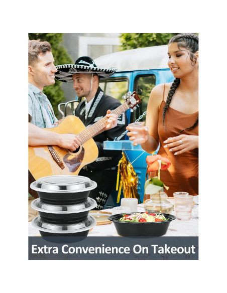 50 Recipientes de Almacenamiento NEEBAKE 24oz Apto Microondas