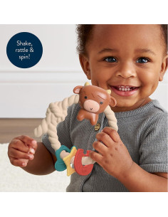 Mordedor de Silicona Itzy Ritzy con Sonajero Vaca 3 Meses+ 2