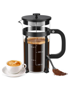 Prensa Francesa BeanNest 21oz Negra - Acero Inoxidable y Vidrio
