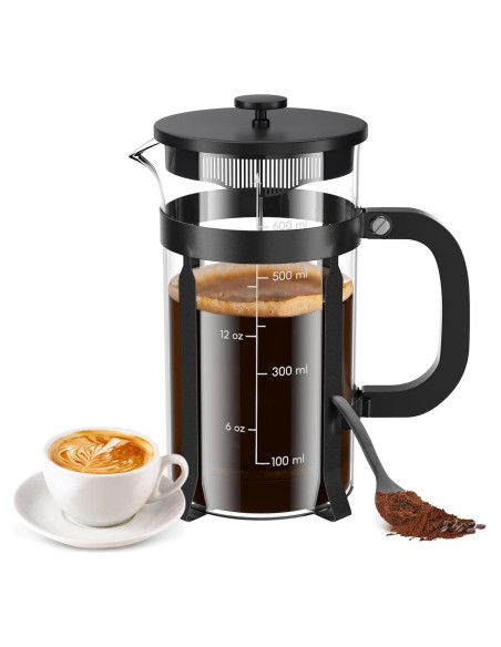 Prensa Francesa BeanNest 21oz Negra - Acero Inoxidable y Vidrio