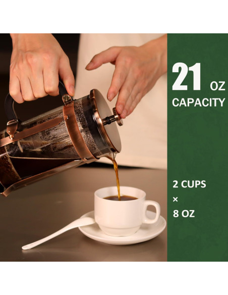 Prensa Francesa BeanNest 21oz Negra - Acero Inoxidable y Vidrio