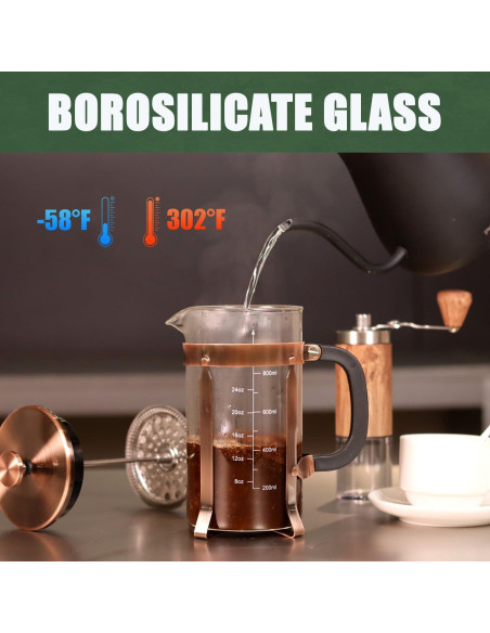 Prensa Francesa BeanNest 21oz Negra - Acero Inoxidable y Vidrio