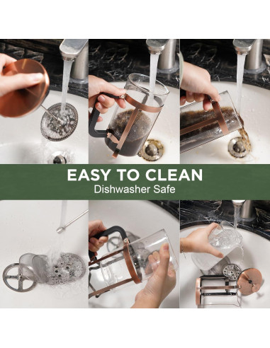 Prensa Francesa BeanNest 21oz Negra - Acero Inoxidable y Vidrio