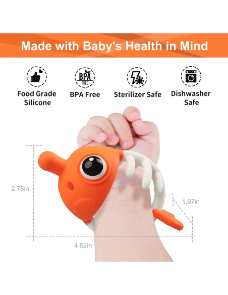 Mordedor Mombella Pez Payaso Silicona Bebés 3-12 Meses Naranja Mordedor Mombella Pez Payaso Silicona Bebés 3-12 Meses Naranja