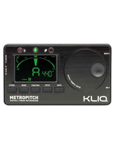 KLIQ MetroPitch Afinador y Metrónomo Digital 3-en-1 Negro